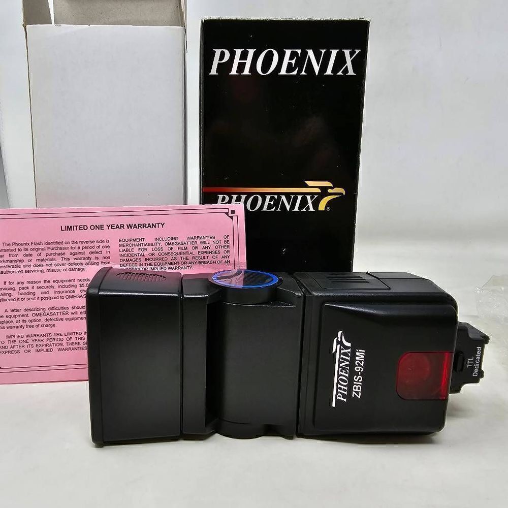 PHOENIX ZBIS-92MI ELECTRONIC AUTO FOCUS FLASH FOR MINOLTA MAXXUM CAMERAS NOS